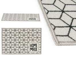 Kinvara Alfombra Multiusos Home Made 40x60 cm Poliamida Gris/Negro (Set de 24)
