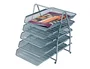 Q-connect KF18476 Bandeja sobremesa metálica rejilla plata 5 bandejas movibles 350x275x375 mm