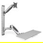 Digitus DA-90354 Soporte de Pared para Monitor 17 a 27 Pulgadas y Teclado, Sostiene Hasta 8 kg, Ajuste en Altura, Inclinacion 0-90 Grados, Color Plata