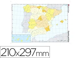 Teide Mapa Mudo Color Din A4 España Político