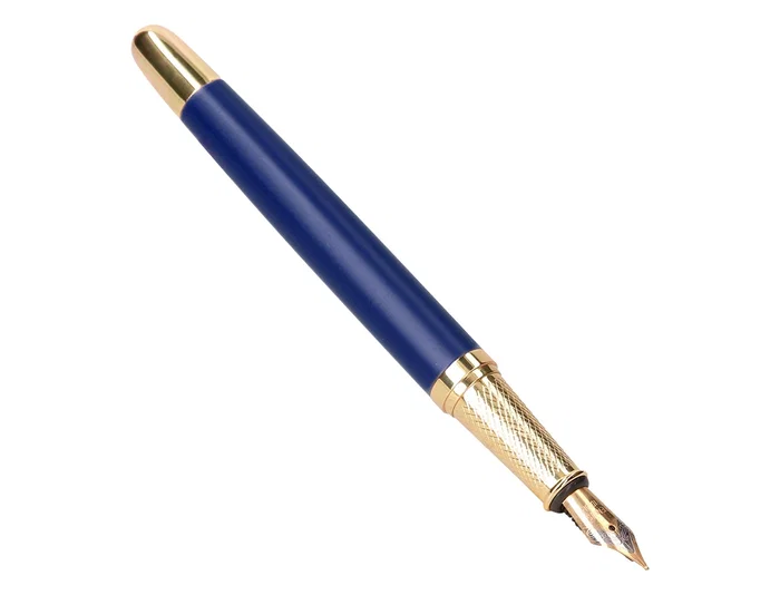 Belius Pluma Soirée con estuche Art Deco azul marino y dorado