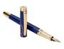 Belius Pluma Soirée con estuche Art Deco azul marino y dorado