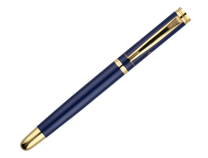 Belius Pluma Soirée con estuche Art Deco azul marino y dorado