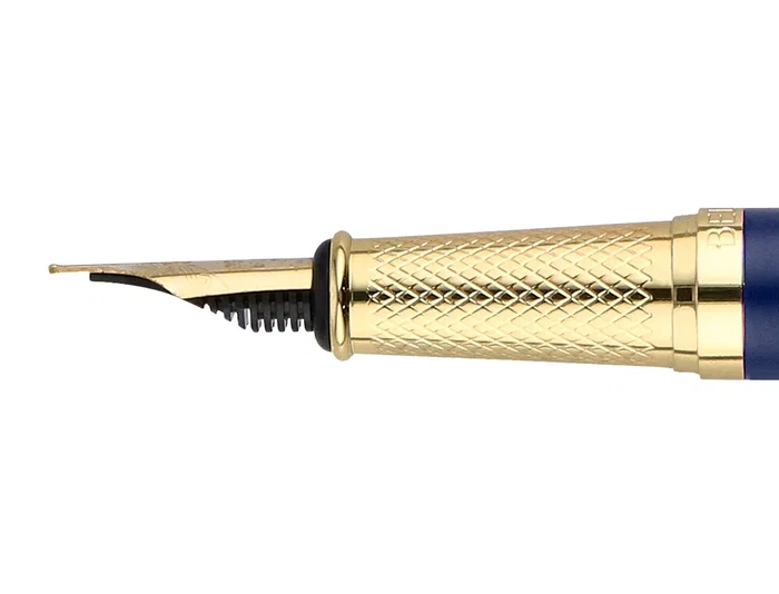 Belius Pluma Soirée con estuche Art Deco azul marino y dorado