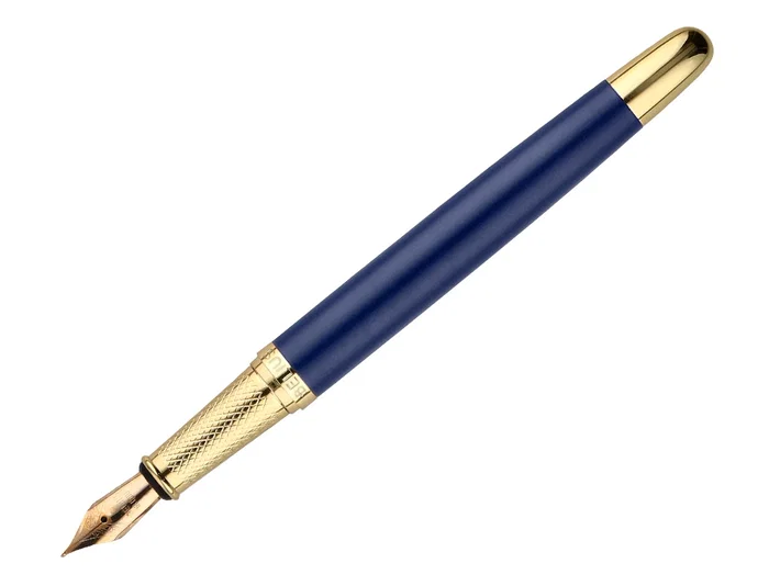 Belius Pluma Soirée con estuche Art Deco azul marino y dorado