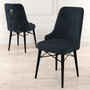 Hanah Home Juego de 6 Sillas Comedor Antracita y Negro con Marco Metal y Tela Babyface 46x94x46 cm