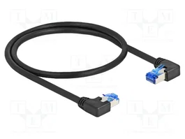 DeLOCK Cable de red RJ45 Cat.6A S/FTP angulado 0,5 m negro