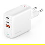 4smarts GaN Flex 65W Cargador Rápido con 2 USB-C y 1 USB-A, Blanco