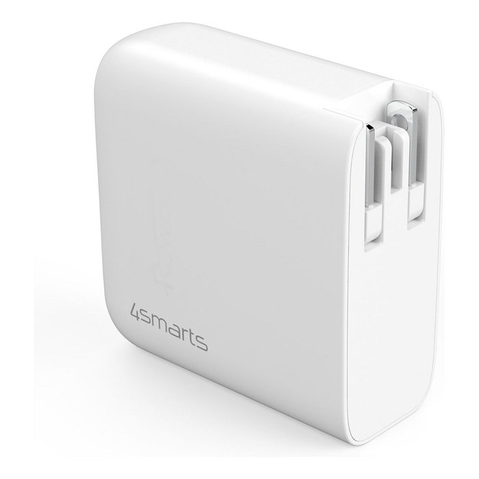 4smarts GaN Flex 65W Cargador Rápido con 2 USB-C y 1 USB-A, Blanco