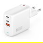 4smarts GaN Flex 65W Cargador Rápido con 2 USB-C y 1 USB-A, Blanco