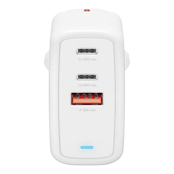4smarts GaN Flex 65W Cargador Rápido con 2 USB-C y 1 USB-A, Blanco