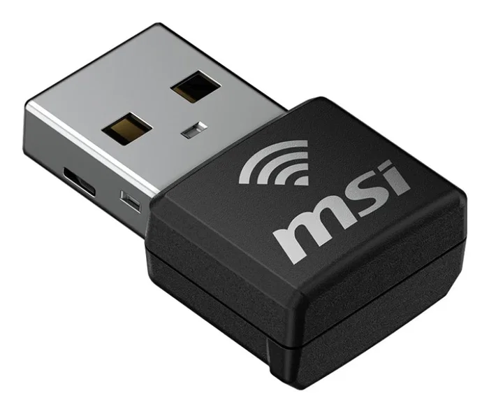 MSI Adapter WiFi USB Nano AX1800 Wi-Fi 6 (802.11ax) 1201 Mbps Dual Banda (2.4/5 GHz) Negro, Inalámbrico