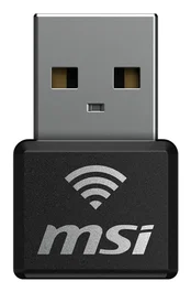 MSI Adapter WiFi USB Nano AX1800 Wi-Fi 6 (802.11ax) 1201 Mbps Dual Banda (2.4/5 GHz) Negro, Inalámbrico