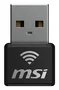 MSI Adapter WiFi USB Nano AX1800 Wi-Fi 6 (802.11ax) 1201 Mbps Dual Banda (2.4/5 GHz) Negro, Inalámbrico