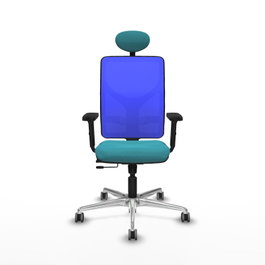 PIQUERAS Y CRESPO Silla de oficina Motilla con mecanismo Sincro/Traslack, Turquesa y Azul