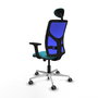 PIQUERAS Y CRESPO Silla de oficina Motilla con mecanismo Sincro/Traslack, Turquesa y Azul
