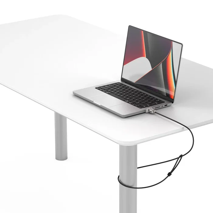 Compulocks MBPR14LDG01 Adaptador de Bloqueo de Ranura para MacBook Pro 14" M1, M2, M3, M4 | Ganchos de Cierre de Pantalla, Cable Antirrobo, Plata