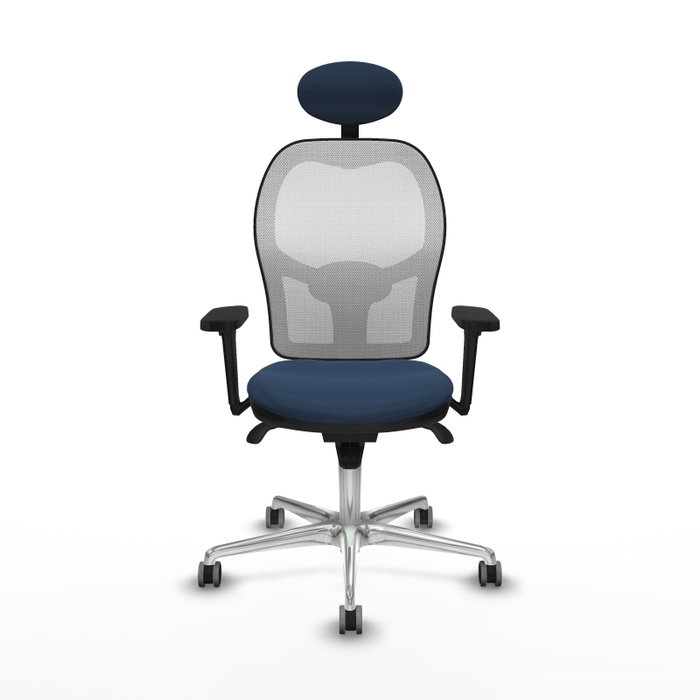 PIQUERAS Y CRESPO Silla de oficina Jorquera con Mecanismo Sincro, Azul marino y Blanco