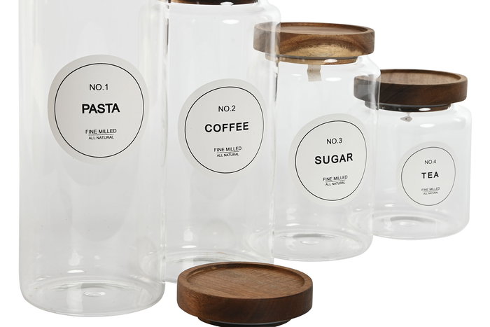 Bote Basicos DKD Home Decor Natural 10 x 29.5 x 10 cm Set de 4