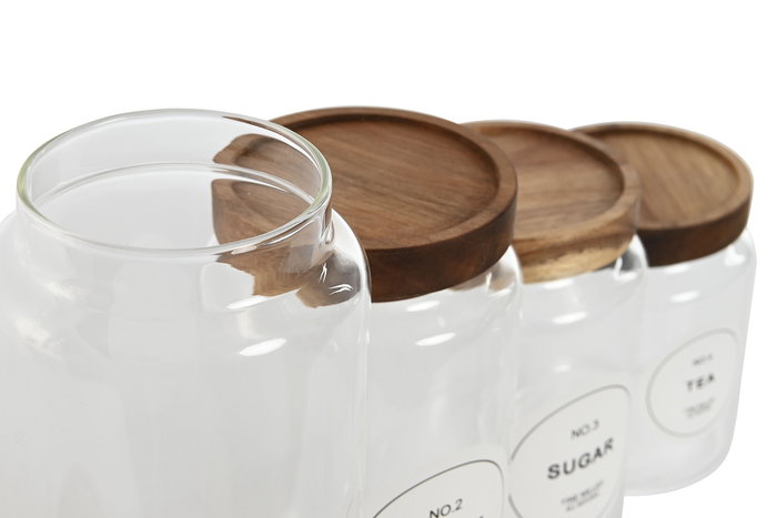 Bote Basicos DKD Home Decor Natural 10 x 29.5 x 10 cm Set de 4