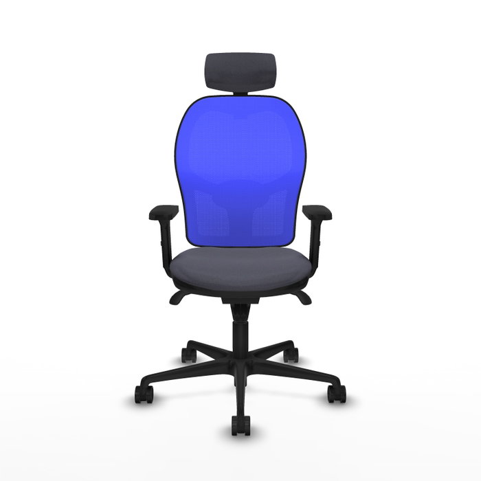 PIQUERAS Y CRESPO Silla de oficina Jorquera con mecanismo Sincro, tela gris y malla azul PIQUERAS Y CRESPO Silla de oficina Jorquera con mecanismo Sincro, tela gris y malla azul