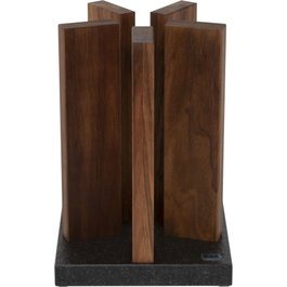 Kai Stonehenge Magnet-Messerblock Walnut de madera de nogal y granito, Grande