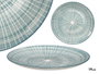 Vessia Plato para Postre de Cerámica con Rayas Azules, Diámetro 19 cm (Set de 24)