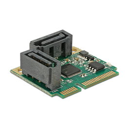 DeLOCK 95260 Adaptador Mini PCIe a 2x SATA 6 Gb/s con Asmedia ASM1061, Perfil bajo, para expansión interna