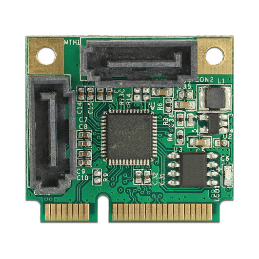 DeLOCK 95260 Adaptador Mini PCIe a 2x SATA 6 Gb/s con Asmedia ASM1061, Perfil bajo, para expansión interna