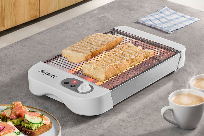 Argon Tostador Plano Blanco 600W 35 x 6.5 x 21.5 cm (Set de 6)