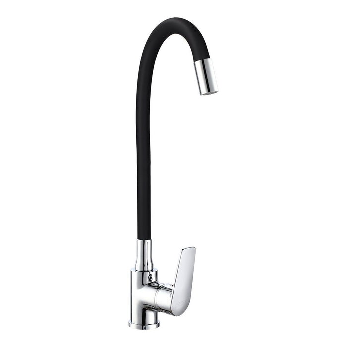 EDM Grifo Monomando para Cocina, Caño Alto Flexible Negro 40 cm, Serie Baiona, con Atomizador y Sistema de Ahorro de Agua EDM Grifo Monomando para Cocina, Caño Alto Flexible Negro 40 cm, Serie Baiona, con Atomizador y Sistema de Ahorro de Agua