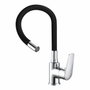 Edm Grifo monomando de cocina serie Baiona caño alto flexible negro