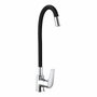 Edm Grifo monomando de cocina serie Baiona caño alto flexible negro