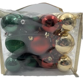 DKD Home Decor Set de 41 Bolas de Decoración Navideña Verde y Rojo