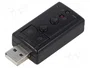 SAVIO Tarjeta de sonido estéreo 7.1 USB 2.0 AK-01 Negro
