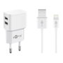 Goobay Set de carga dual Apple Lightning 2,4 A Blanco