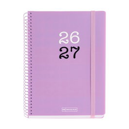 Agenda Escolar (2026-27) Miquelrius College Espiral Tapa Pp Con Goma Plus 4º 150X213 S/V Apais. Lila