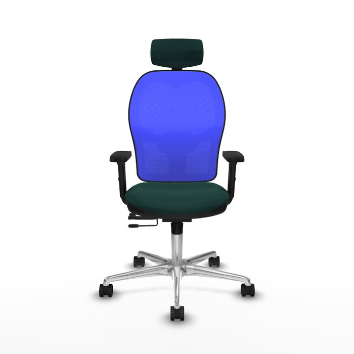 PIQUERAS Y CRESPO Silla de oficina Jorquera Sincro/Traslack Verde botella y Azul