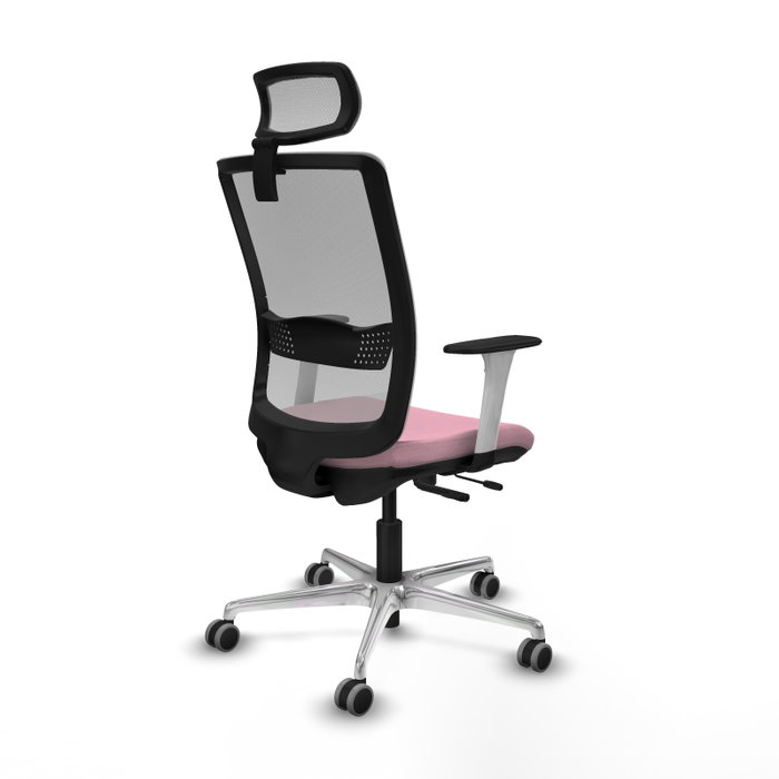 PIQUERAS Y CRESPO Silla de oficina Haches Rosa y Gris