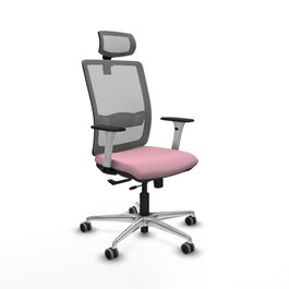 PIQUERAS Y CRESPO Silla de oficina Haches Rosa y Gris
