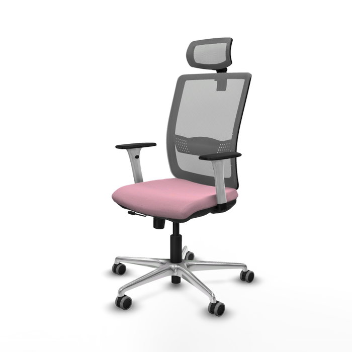 PIQUERAS Y CRESPO Silla de oficina Haches Rosa y Gris