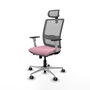 PIQUERAS Y CRESPO Silla de oficina Haches Rosa y Gris