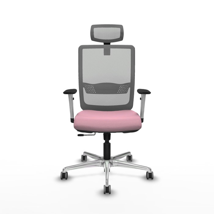 PIQUERAS Y CRESPO Silla de oficina Haches Rosa y Gris