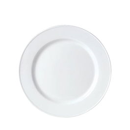 STEELITE Plato Llano de Vajilla en Vitroporcelana Blanca, Colección Simplicity, 25 cm de Diámetro, Apto Lavavajillas y Microondas (Set de 24)