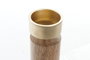 DKD Home Decor Portavelas Dorado Marron Metal y Madera Set de 3 Piezas 7.5 x 27 x 7.5 cm
