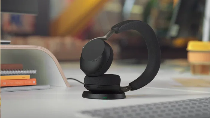 Jabra Evolve3 75 Auriculares Inalámbricos Diadema Bluetooth 5.3 ANC para Oficina con Base Carga y Adaptador Link 390C USB-C, Negro
