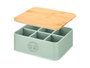 Kinvara Caja de 6 huecos con tapa de bambú Verde Menta