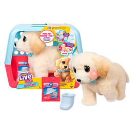 LITTLE LIVE PETS Ouchies Retriever 26679 Moose - Juguete Interactivo de Cuidar y Curar Patita con Más de 50 Sonidos, Español
