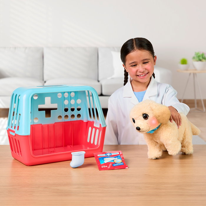 LITTLE LIVE PETS Ouchies Retriever 26679 Moose - Juguete Interactivo de Cuidar y Curar Patita con Más de 50 Sonidos, Español