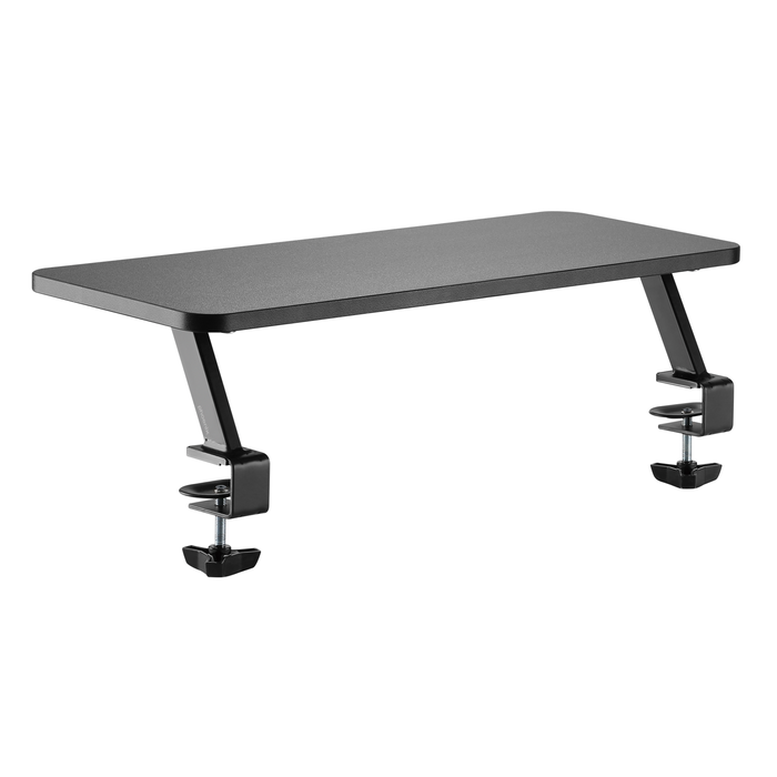 Phoenix Technologies Soporte Elevador de Monitor para Escritorio, de MDF y Metal, 20 kg, Ajuste por Abrazadera, 65x26 cm, Negro